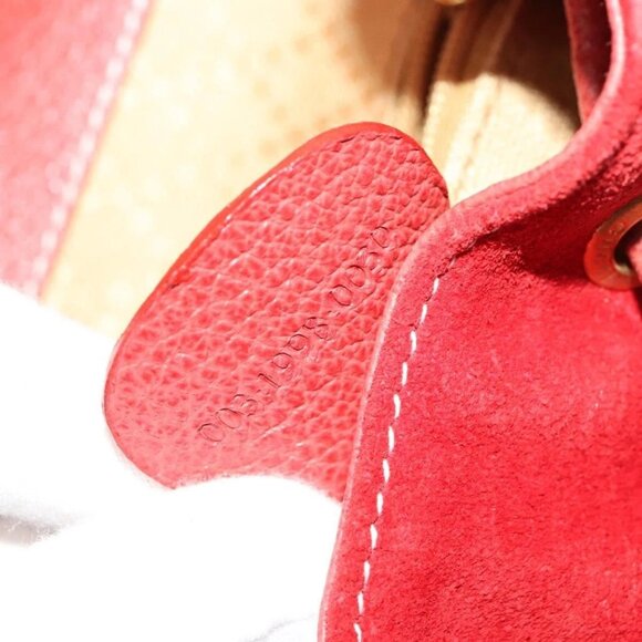 GUCCI Bamboo Backpack Suede Red Gold 003 1998 0030 Auth 127597 - Picture 10 of 16